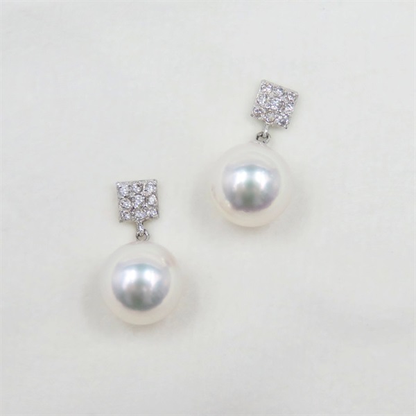 【3月のおすすめ商品】ダイヤモンド付スクエアパールピアス